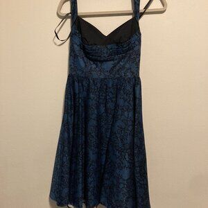 Stop Staring! Halter Dress blue and black lace vintage design